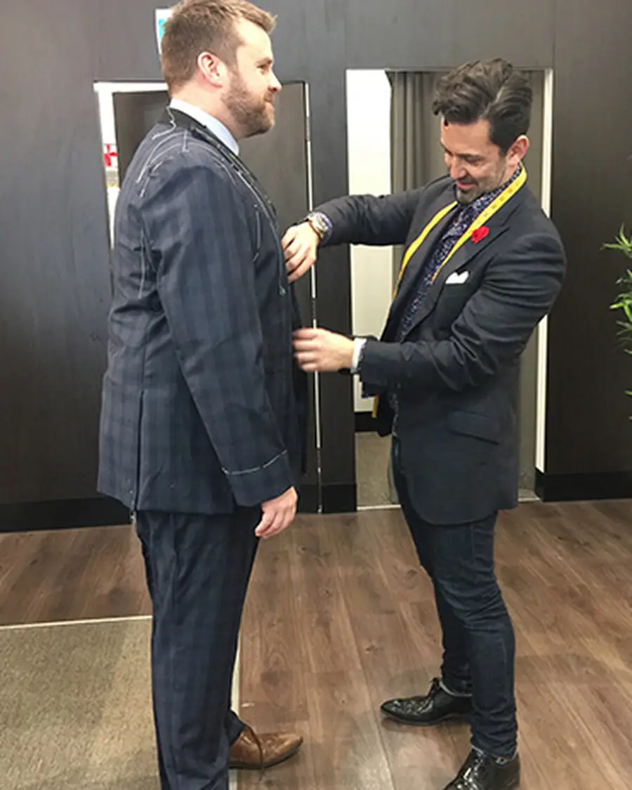 A fitting with our tailor